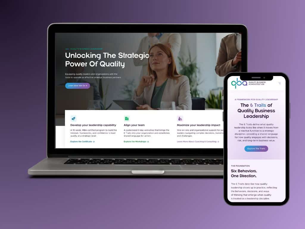 new qba website mockup