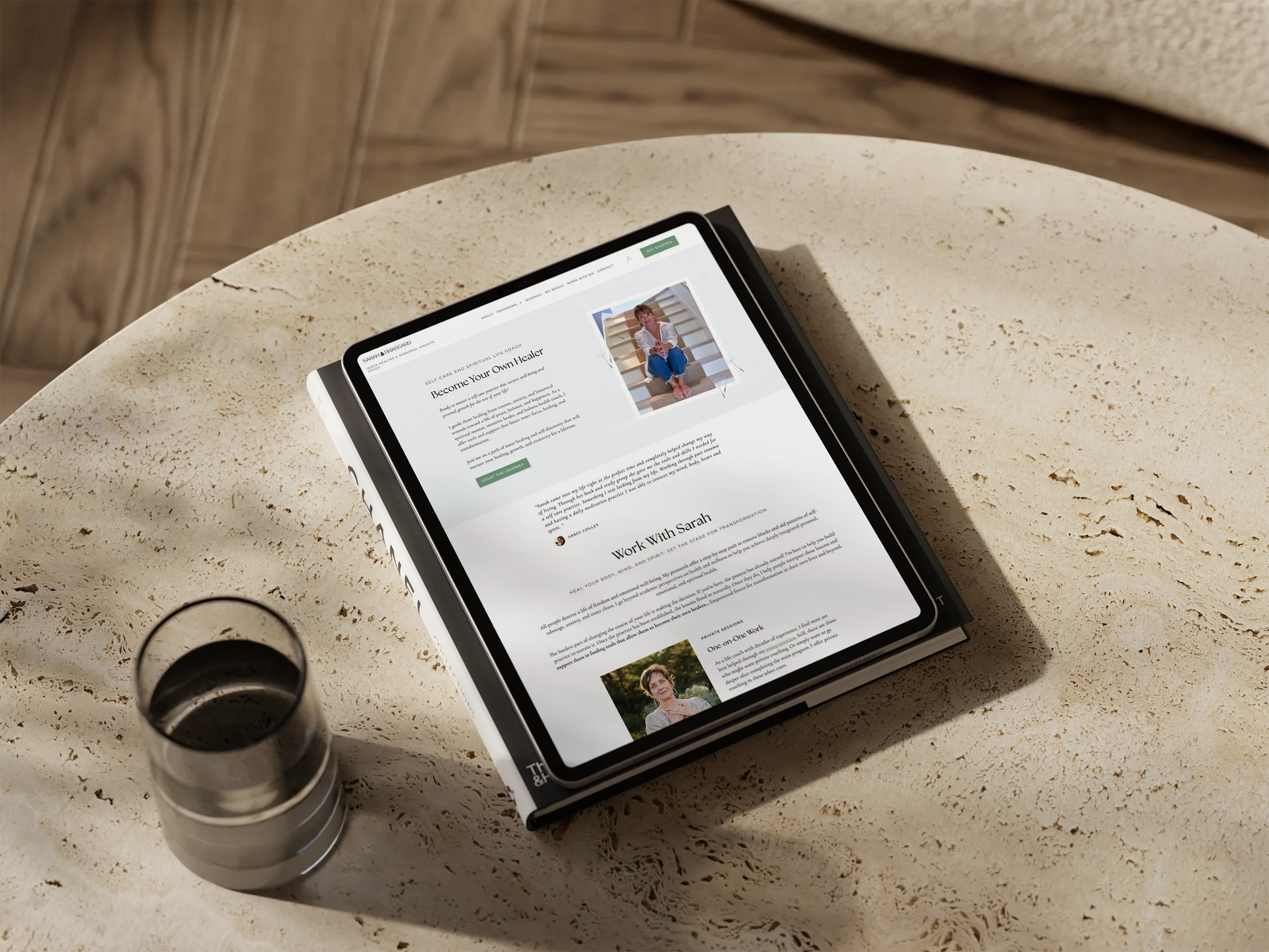 a tablet on a table